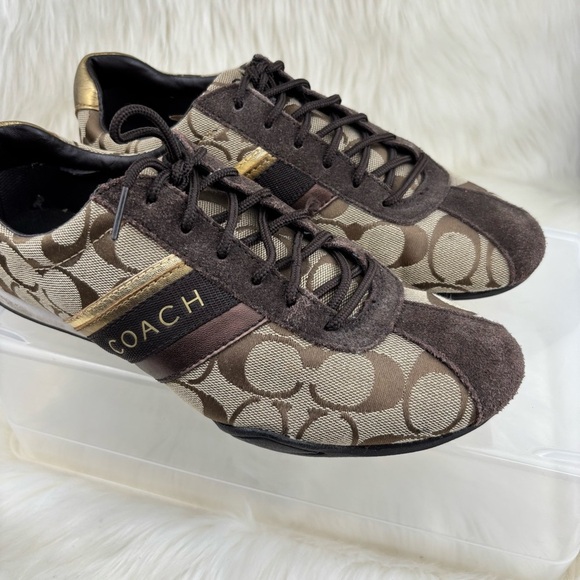 Coach Jayme Sneakers Brown Logo Size 8 Woman - Picture 5 of 9
